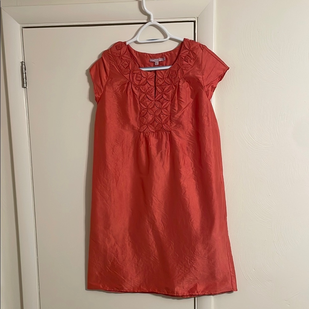 Calypso St. Barths 100% silk peach shift dress with pockets women’s XS